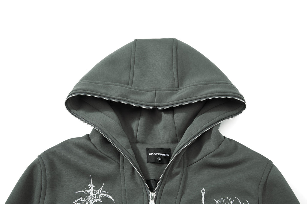 The Vintage Mosaic Patchwork Zip Hoodie