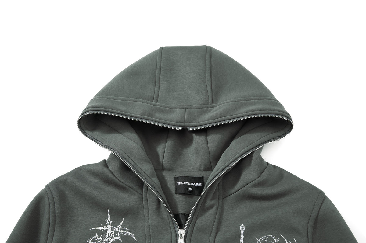 The Vintage Mosaic Patchwork Zip Hoodie