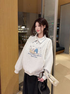The Whisker Charm Polo Collar Sweatshirt