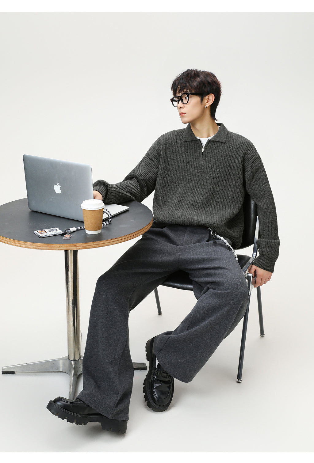 The Starlit Half Zip Lapel Sweater