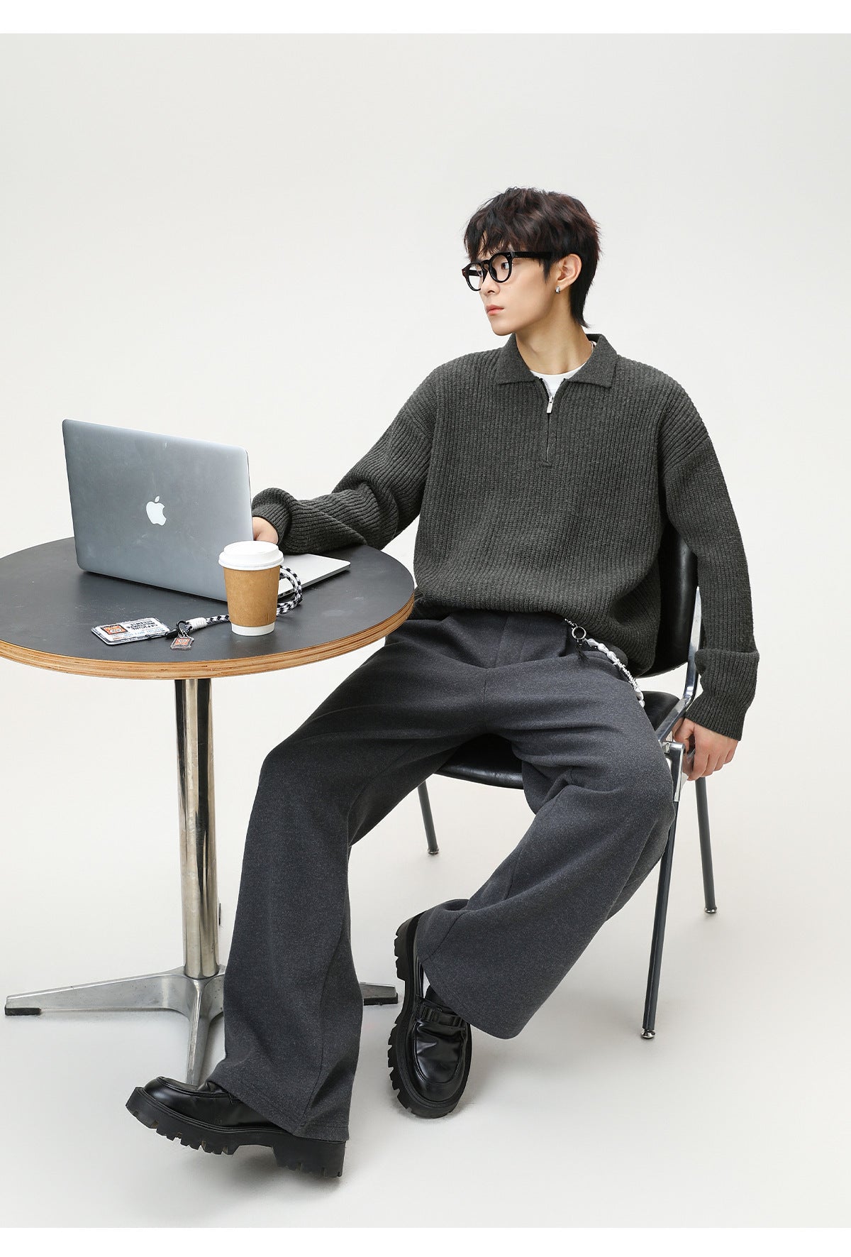The Starlit Half Zip Lapel Sweater