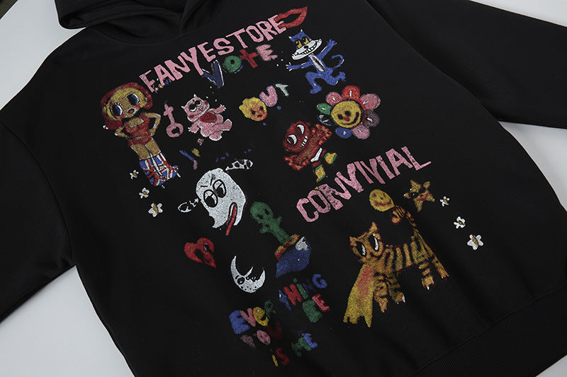 The Wild Doodle Cartoon Animal Zip Hoodie