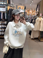 The Whisker Charm Polo Collar Sweatshirt