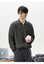 The Starlit Half Zip Lapel Sweater
