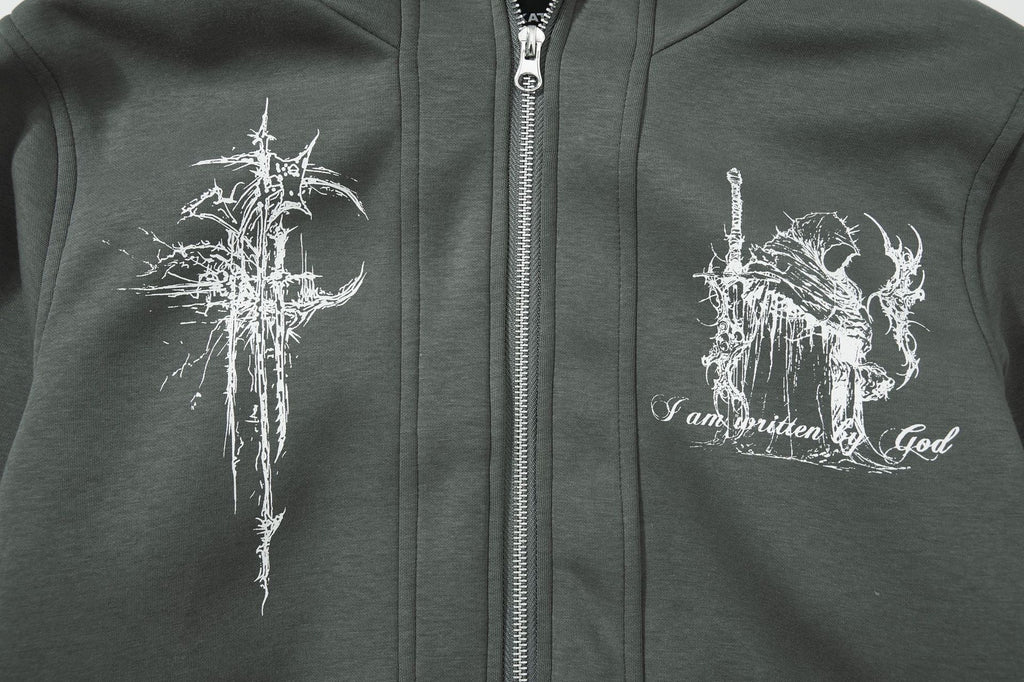 The Vintage Mosaic Patchwork Zip Hoodie