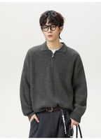 The Starlit Half Zip Lapel Sweater