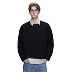 The Midnight Thread Jacquard Round Neck Sweater