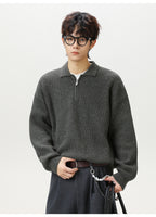 The Starlit Half Zip Lapel Sweater