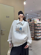 The Whisker Charm Polo Collar Sweatshirt