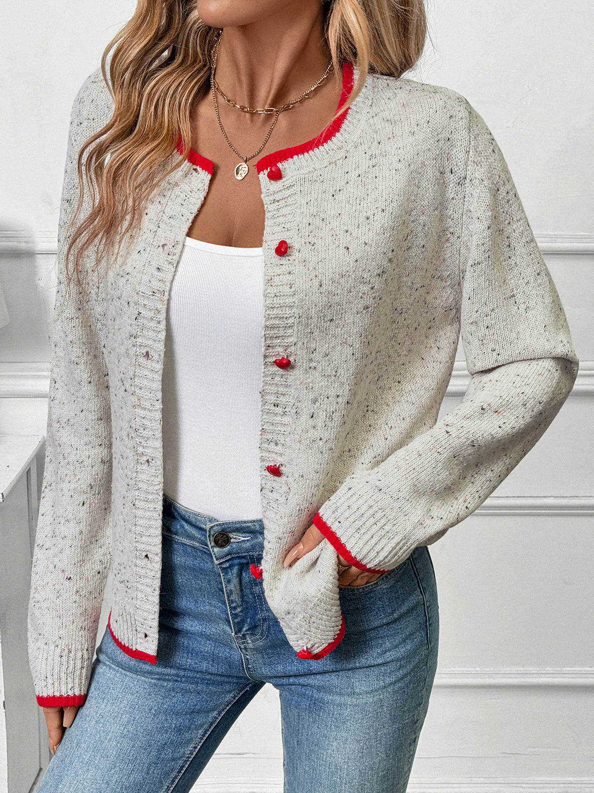 The Cloud Stitch Color Block Cardigan