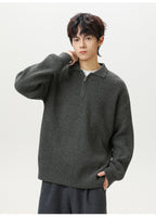 The Starlit Half Zip Lapel Sweater