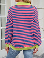 The Candy Stripe Button Collar Sweatshirt