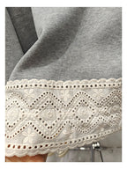 The Dove Lace Trim Embroidered Sweatshirt