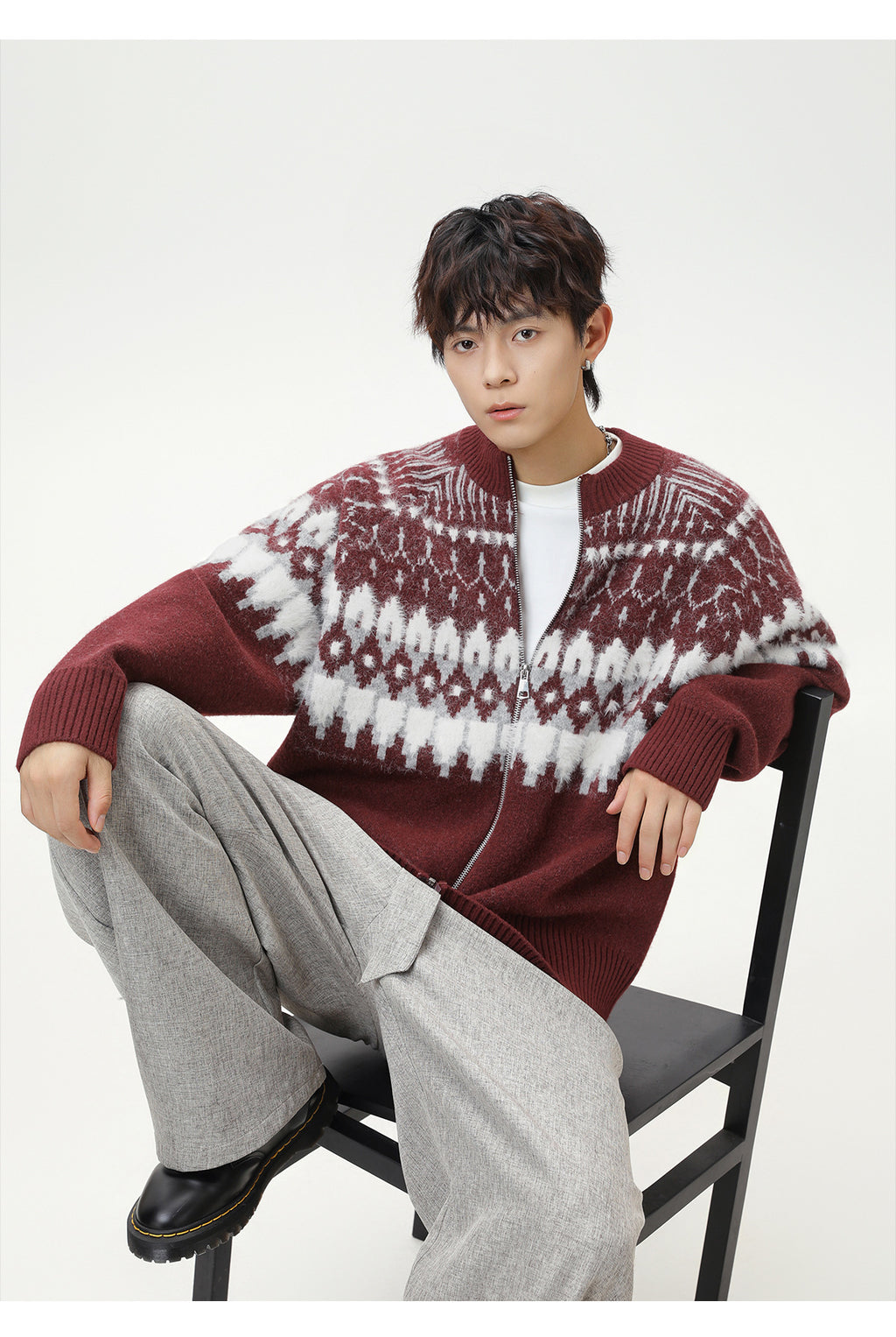 The Ember Row Stand Collar Cardigan