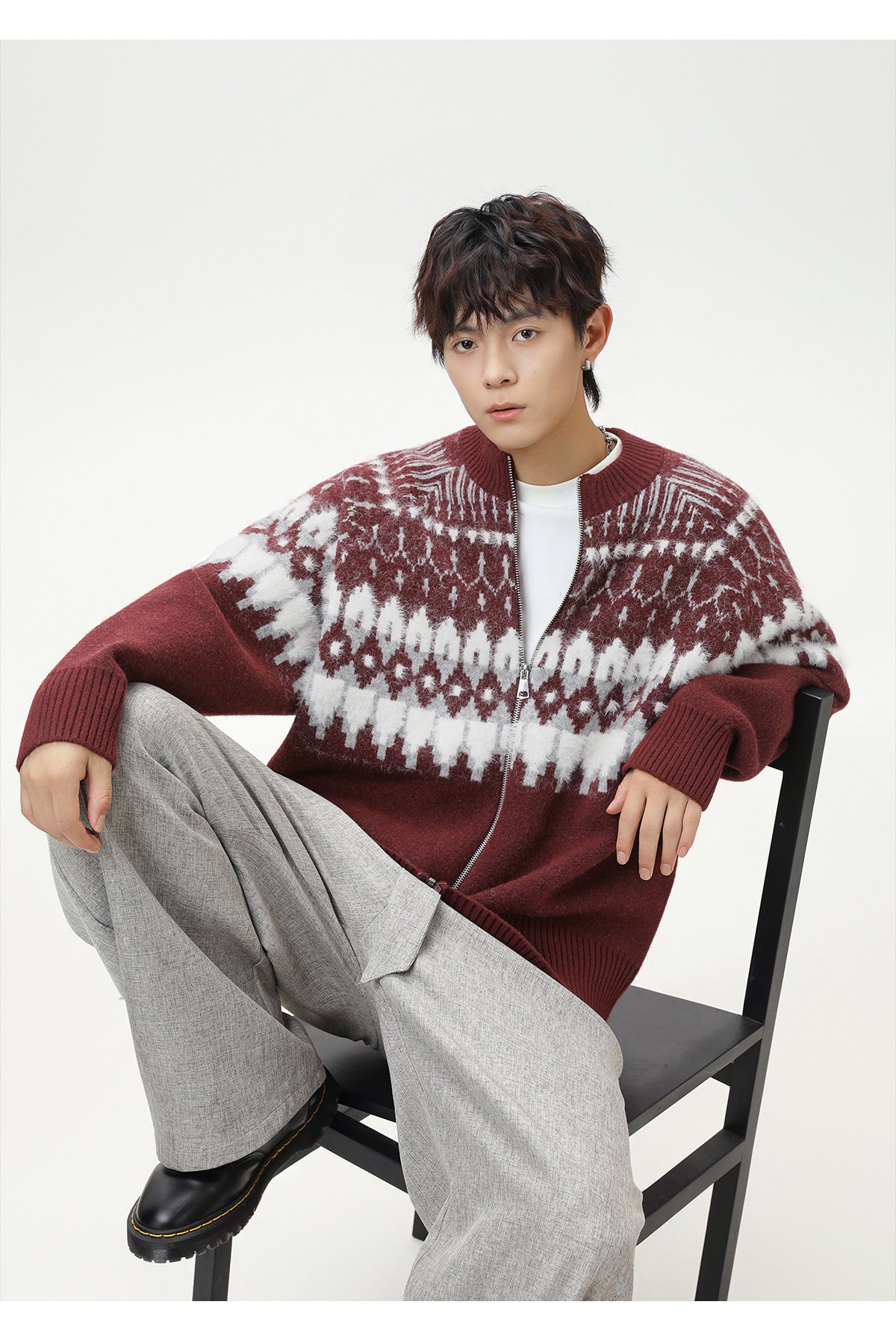 The Ember Row Stand Collar Cardigan