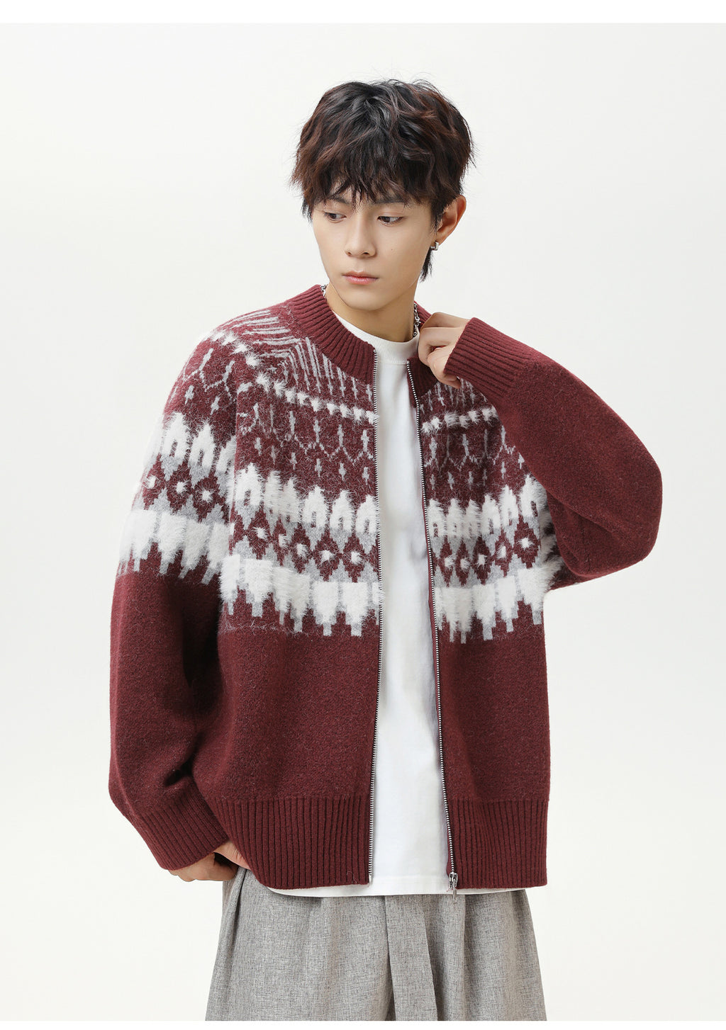 The Ember Row Stand Collar Cardigan