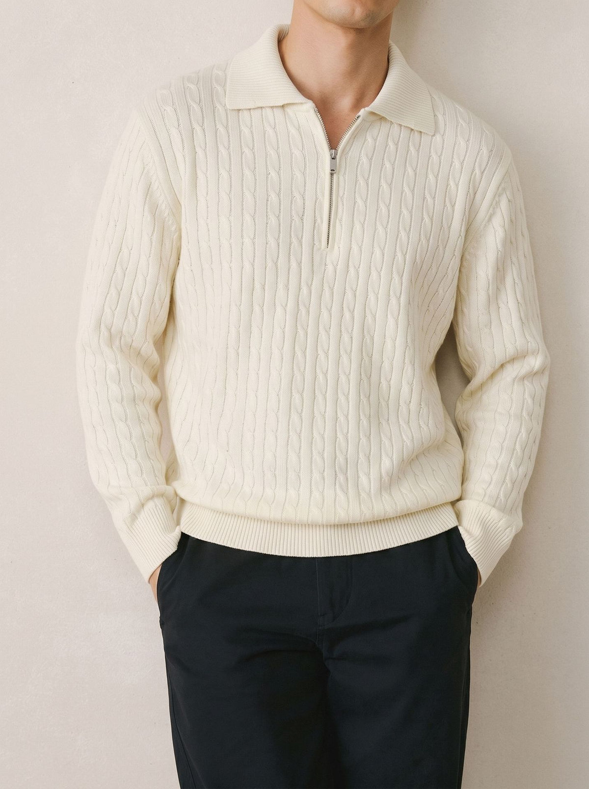 The Harbor Line Half Zip Polo Sweater