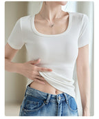 Milk Tea Muse Square Neck Tee