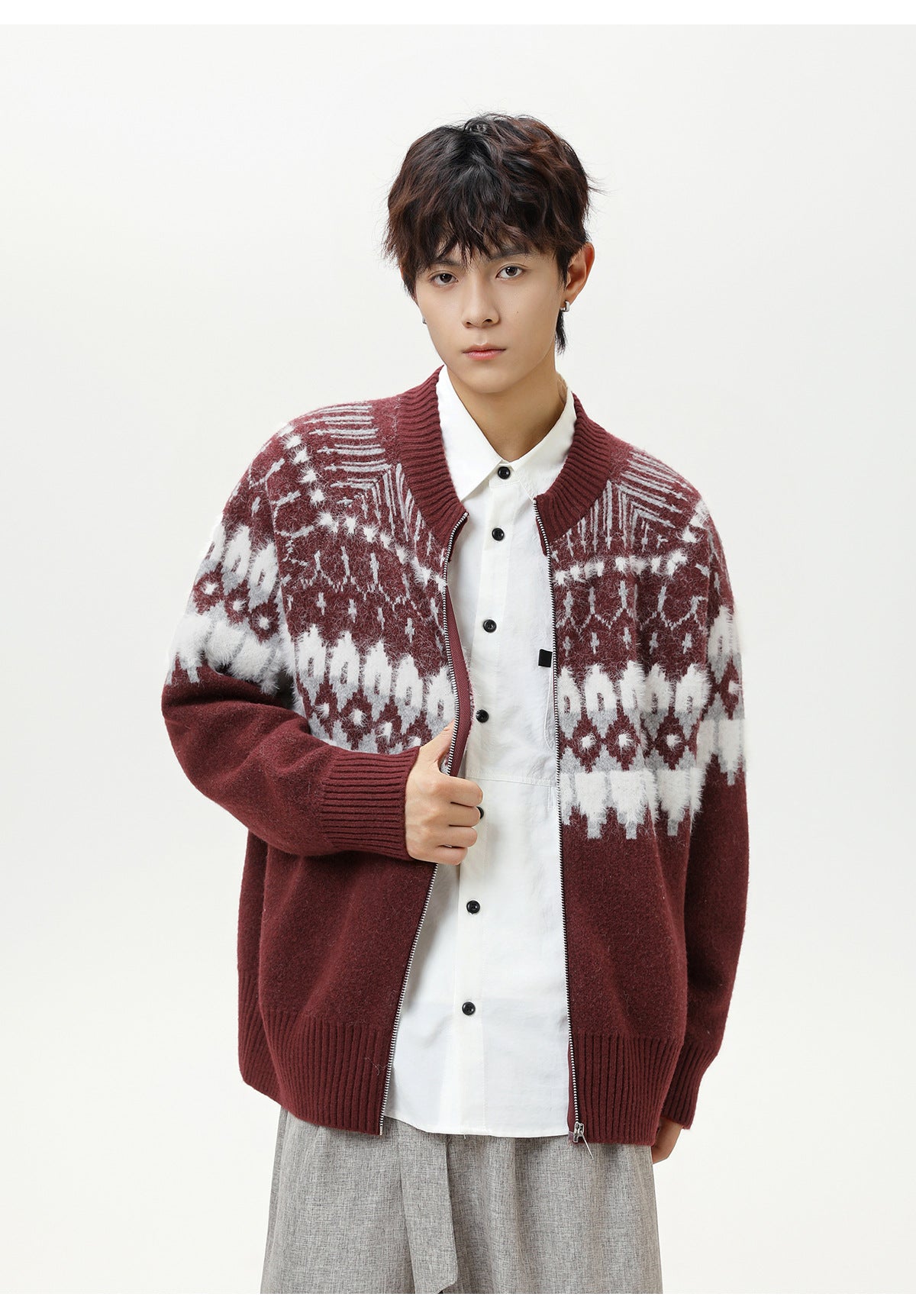 The Ember Row Stand Collar Cardigan