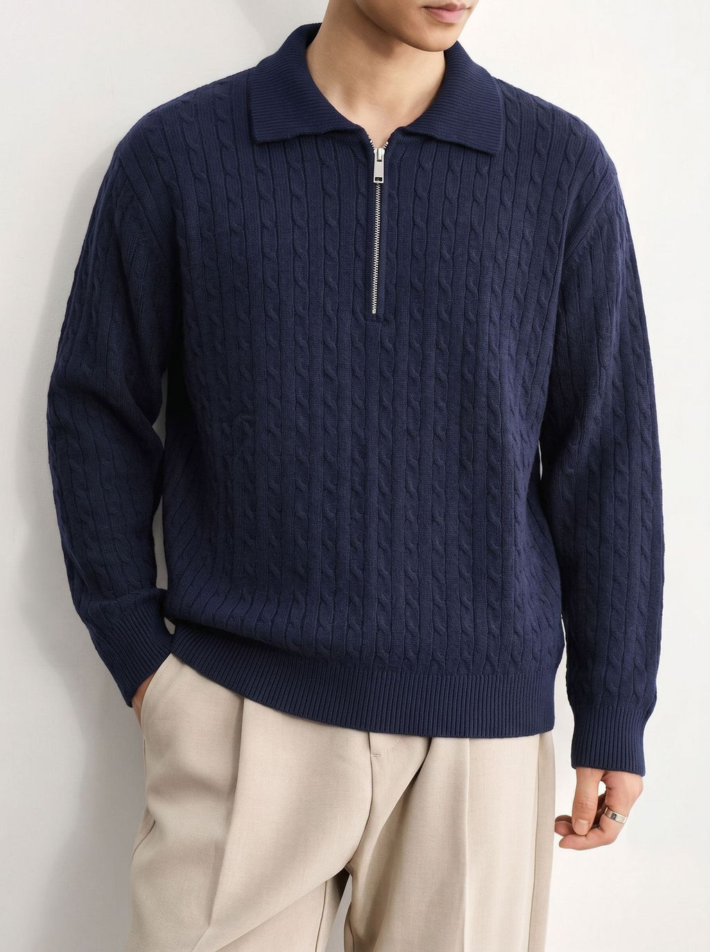 The Harbor Line Half Zip Polo Sweater