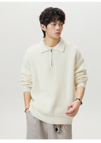 The Starlit Half Zip Lapel Sweater