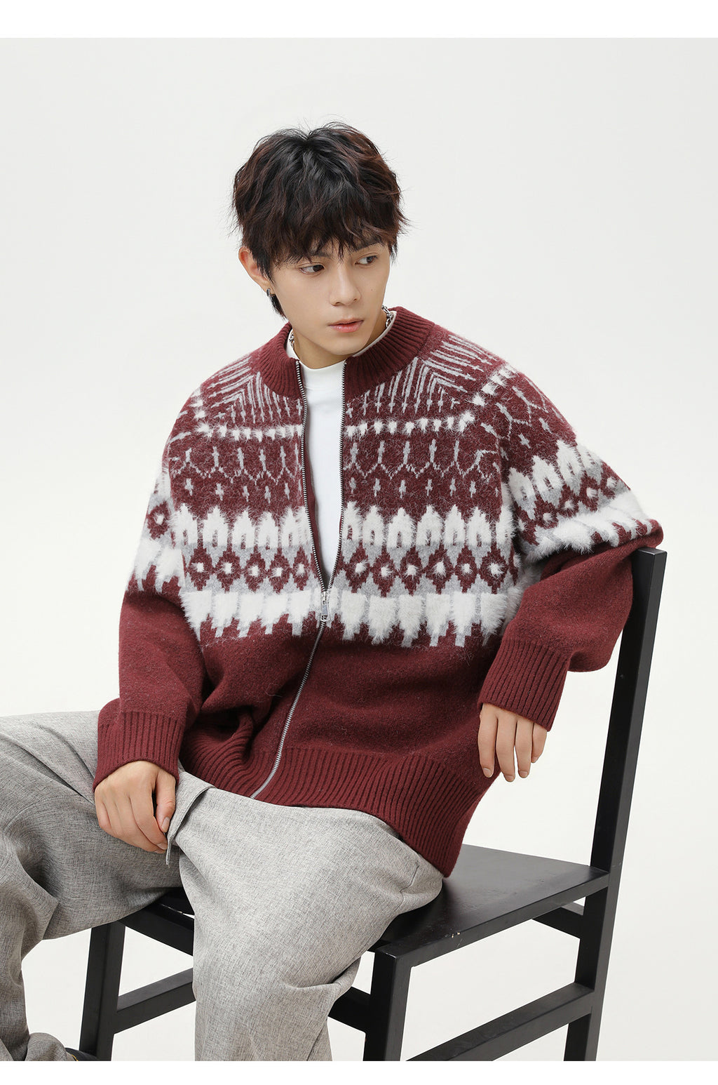 The Ember Row Stand Collar Cardigan