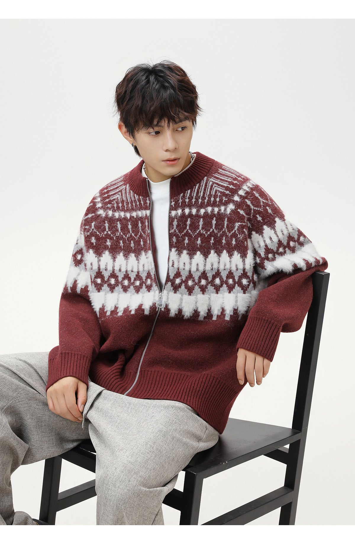 The Ember Row Stand Collar Cardigan