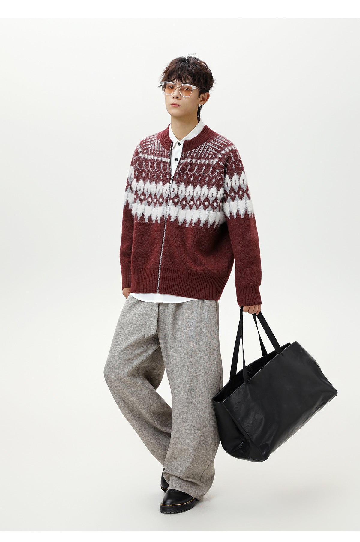 The Ember Row Stand Collar Cardigan