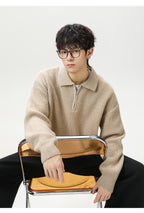 The Starlit Half Zip Lapel Sweater
