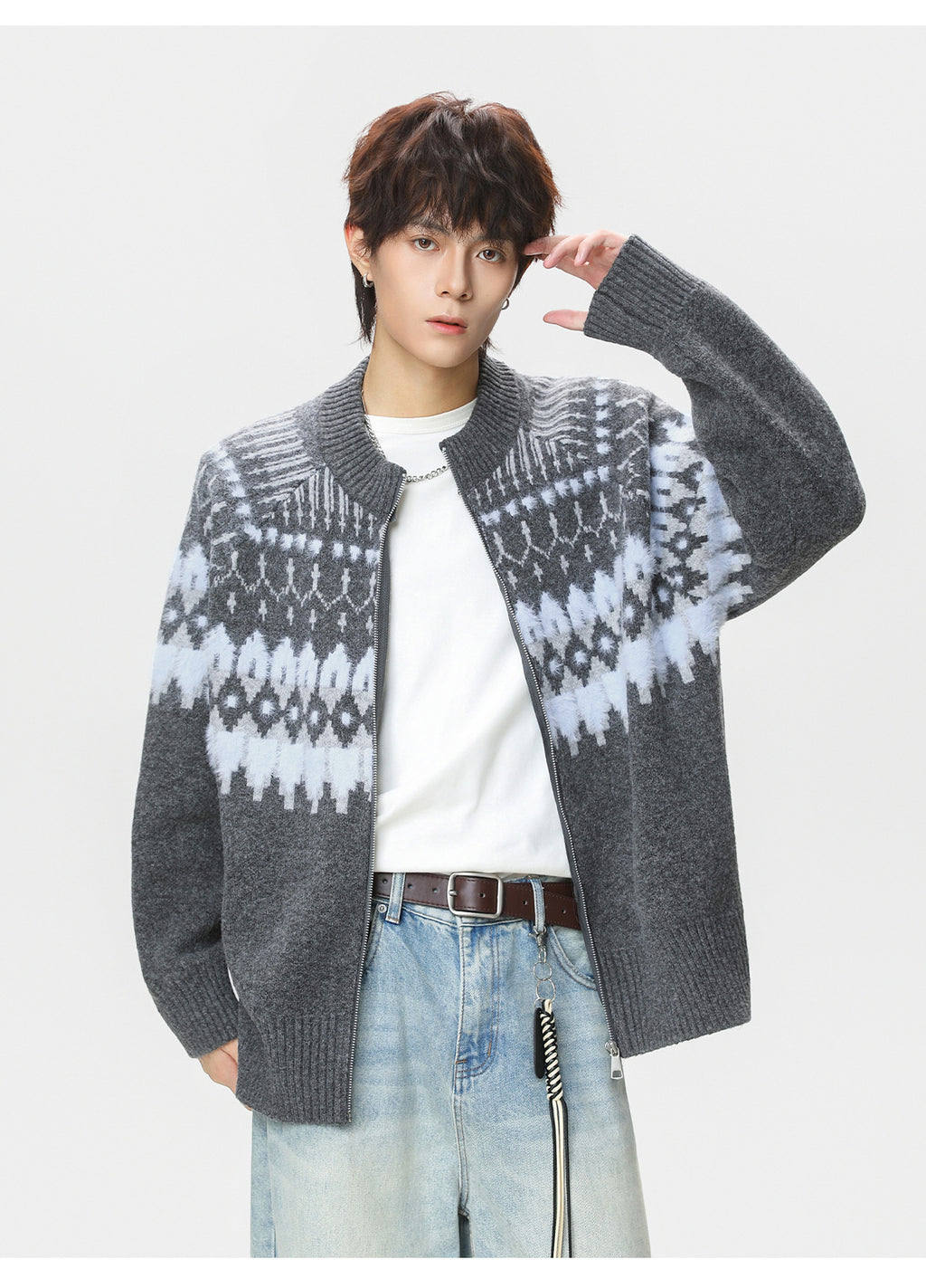 The Ember Row Stand Collar Cardigan