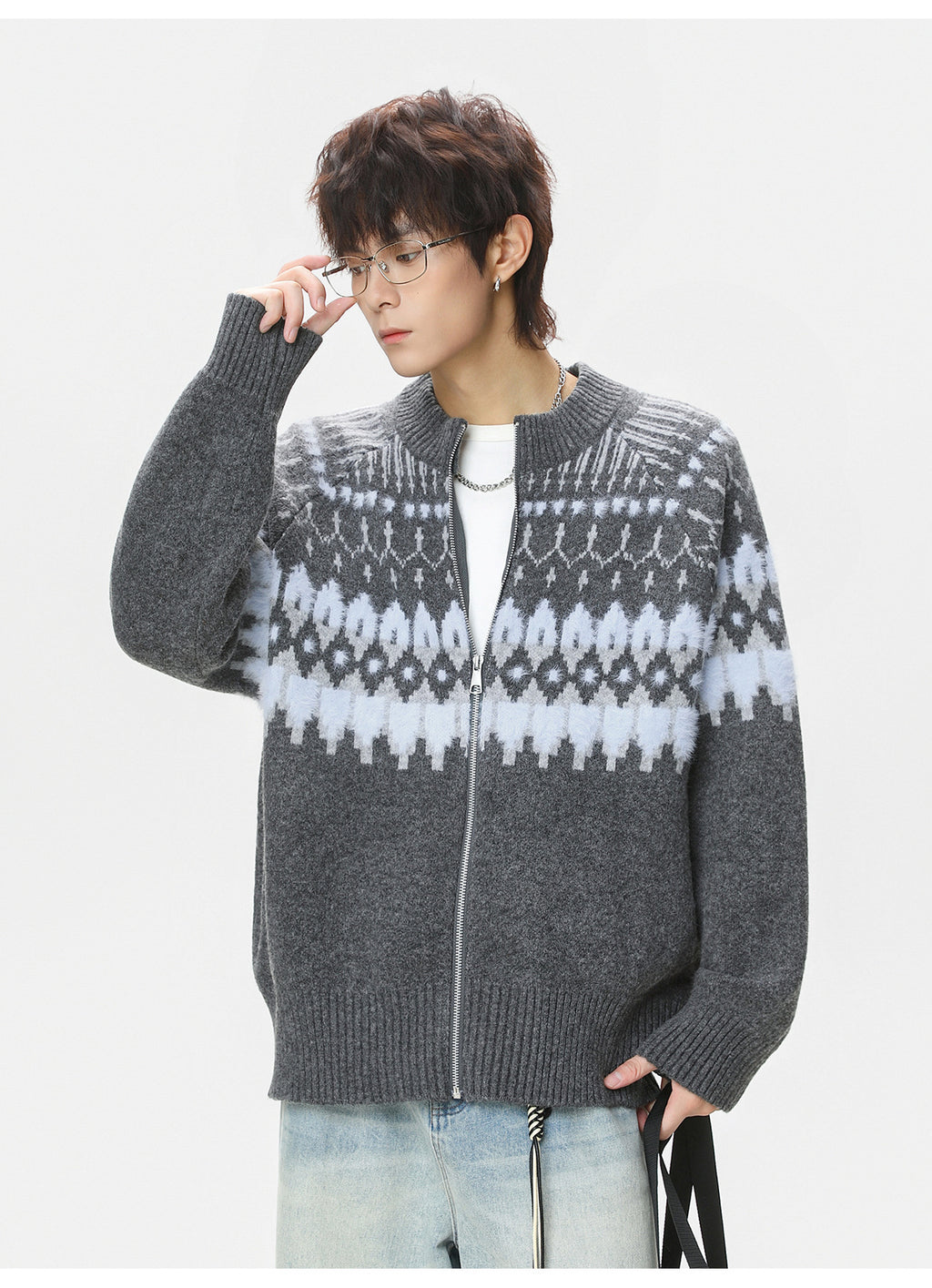 The Ember Row Stand Collar Cardigan