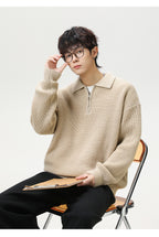 The Starlit Half Zip Lapel Sweater
