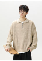 The Starlit Half Zip Lapel Sweater