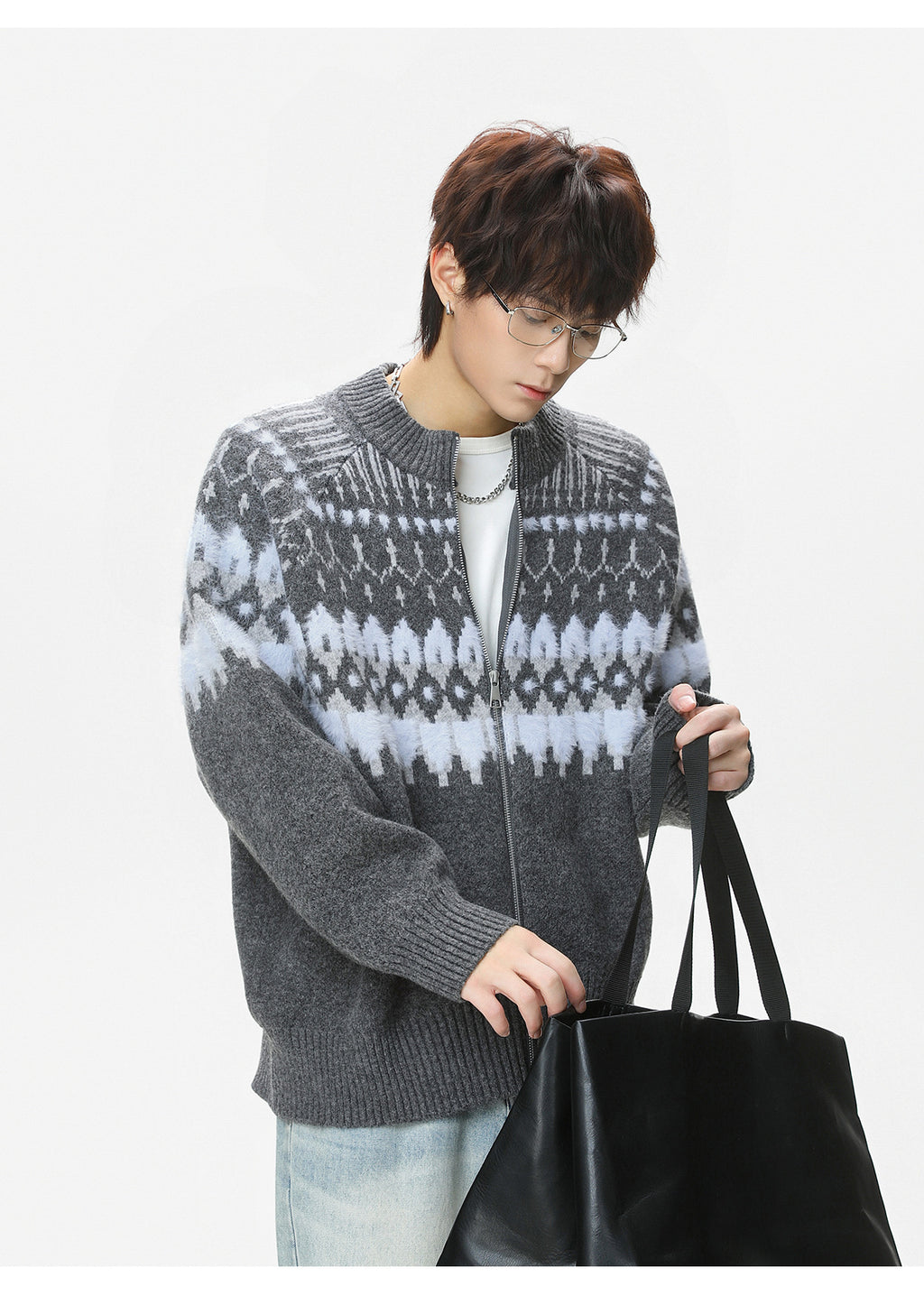The Ember Row Stand Collar Cardigan