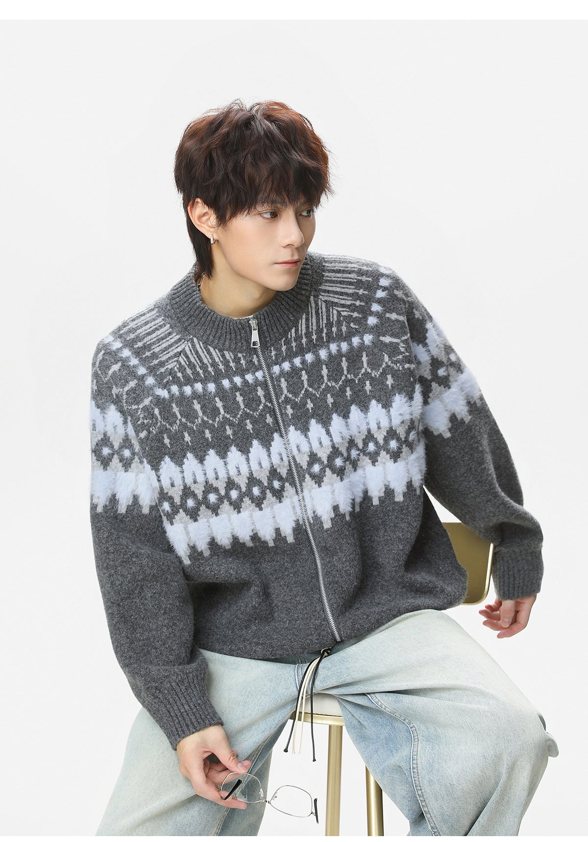 The Ember Row Stand Collar Cardigan