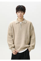 The Starlit Half Zip Lapel Sweater