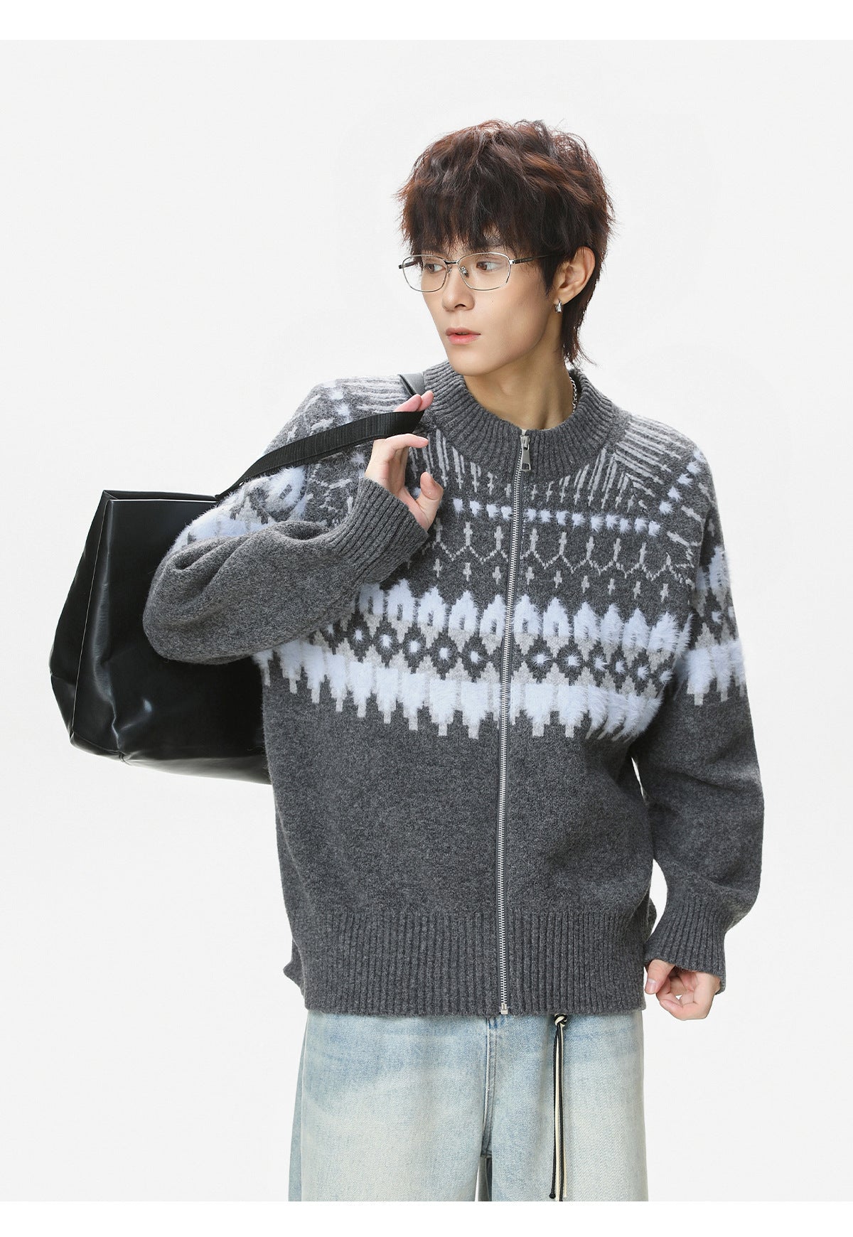 The Ember Row Stand Collar Cardigan