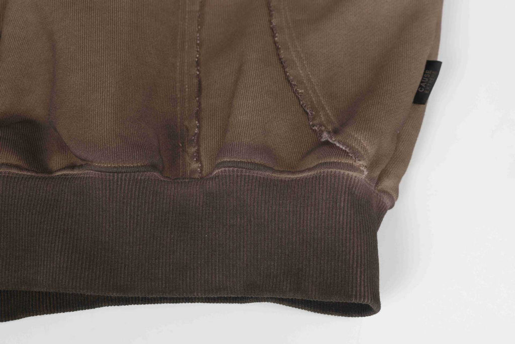 Raw Edge Deconstructed Zip Hoodie