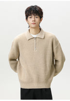 The Starlit Half Zip Lapel Sweater