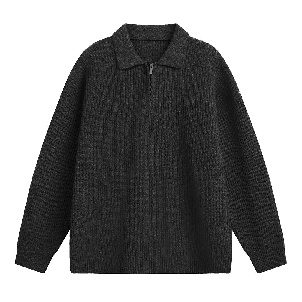 The Starlit Half Zip Lapel Sweater