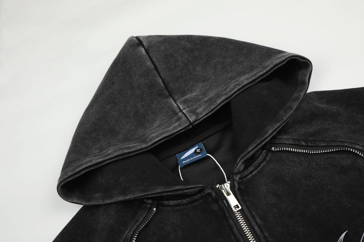The Patchwork Crest Vintage Hooded Jacket