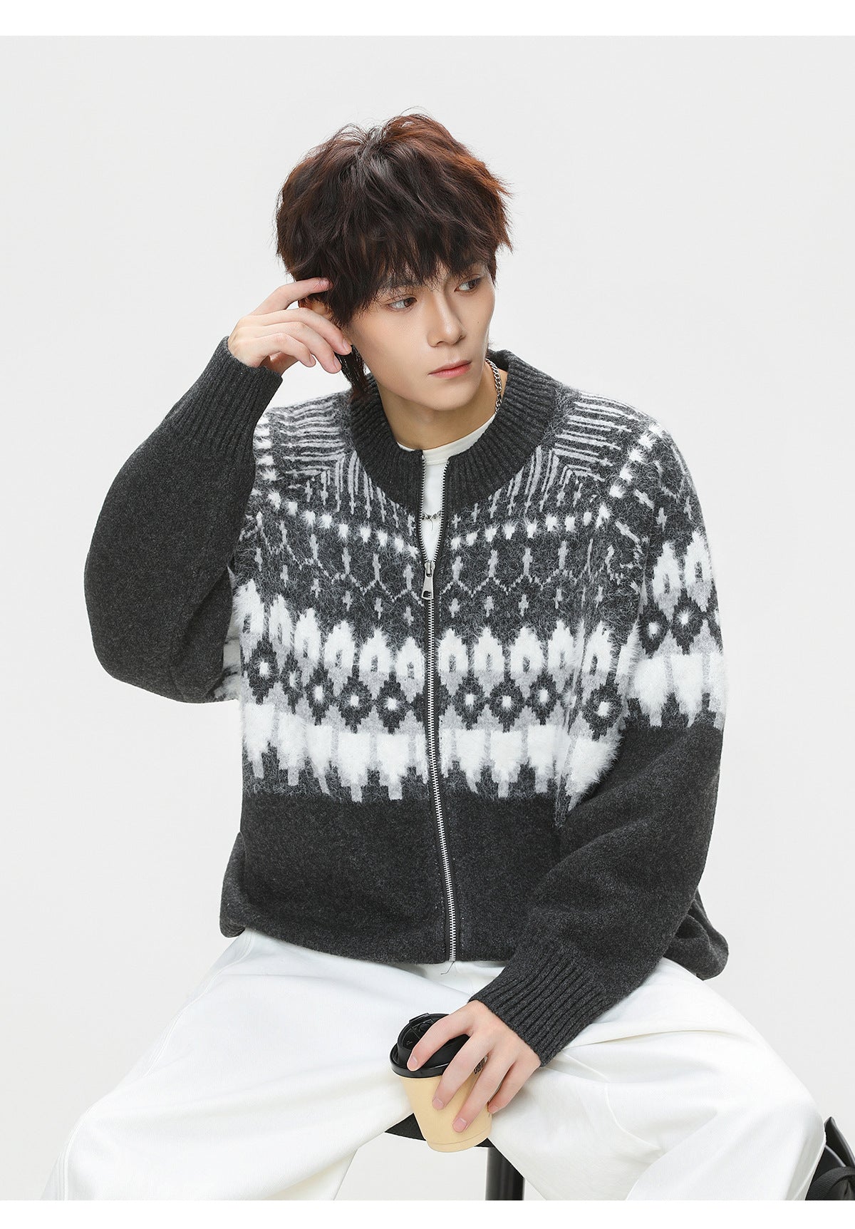 The Ember Row Stand Collar Cardigan