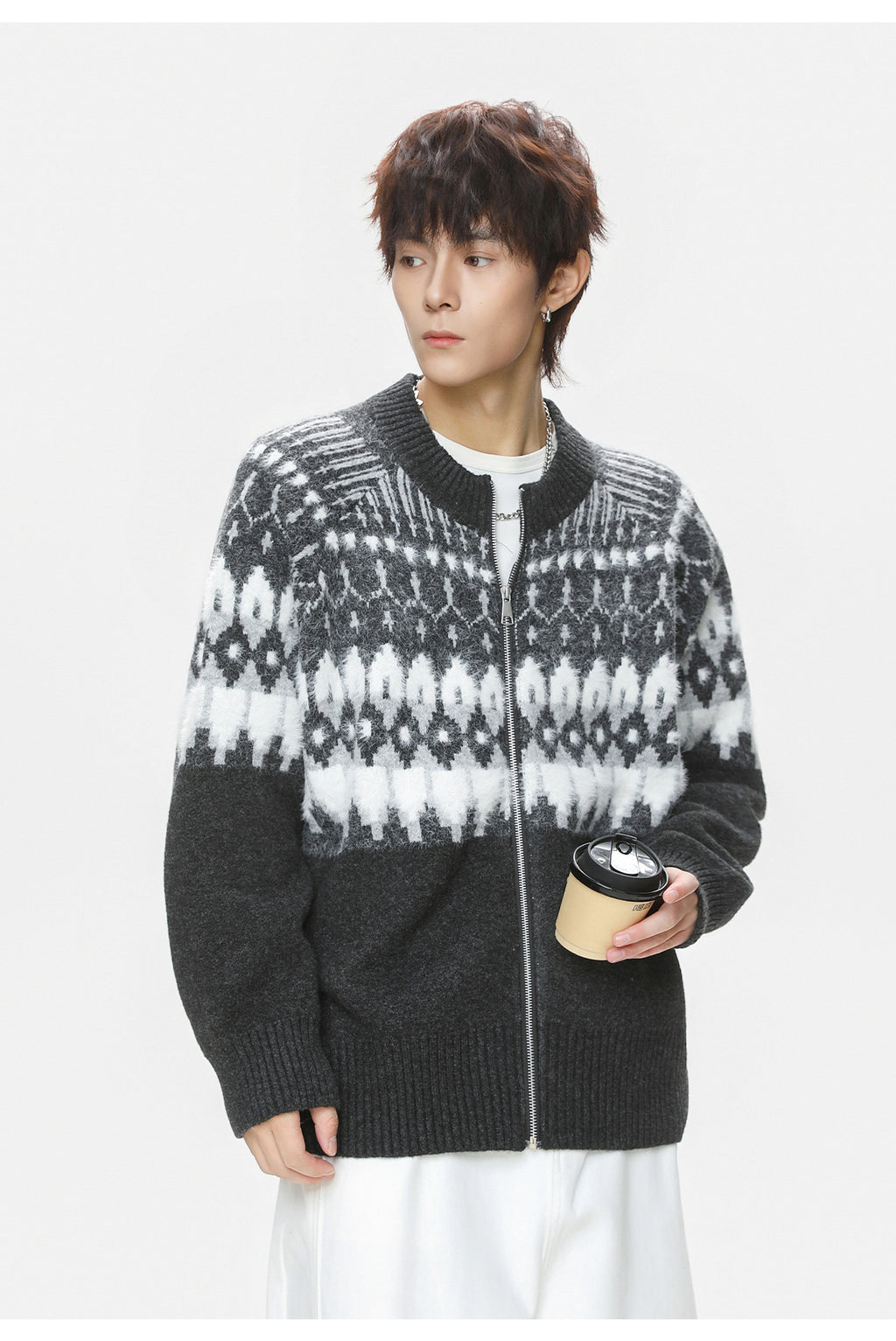The Ember Row Stand Collar Cardigan