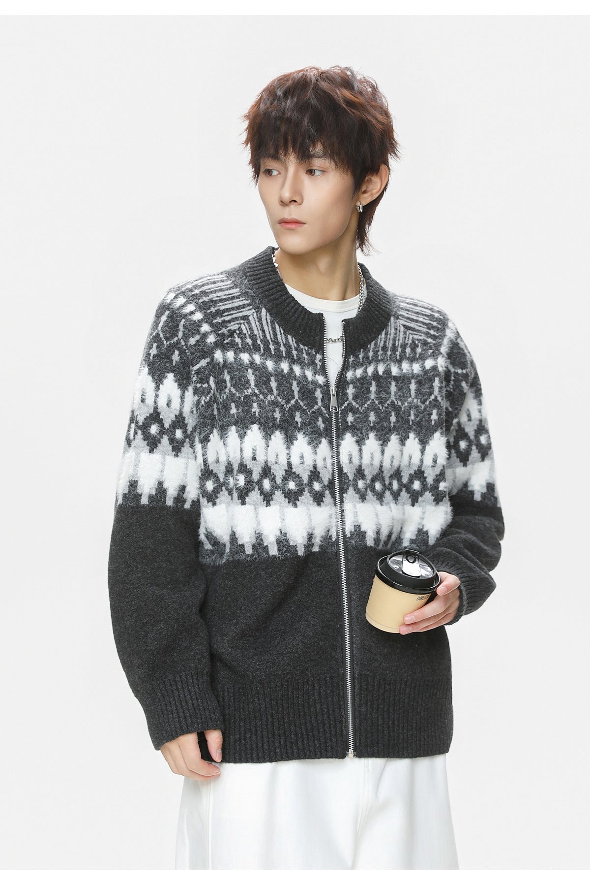 The Ember Row Stand Collar Cardigan