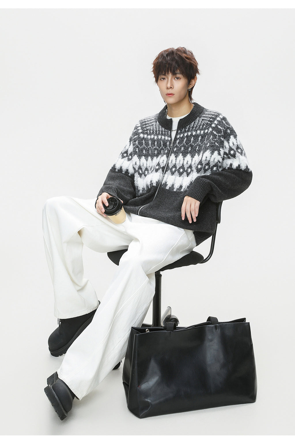 The Ember Row Stand Collar Cardigan