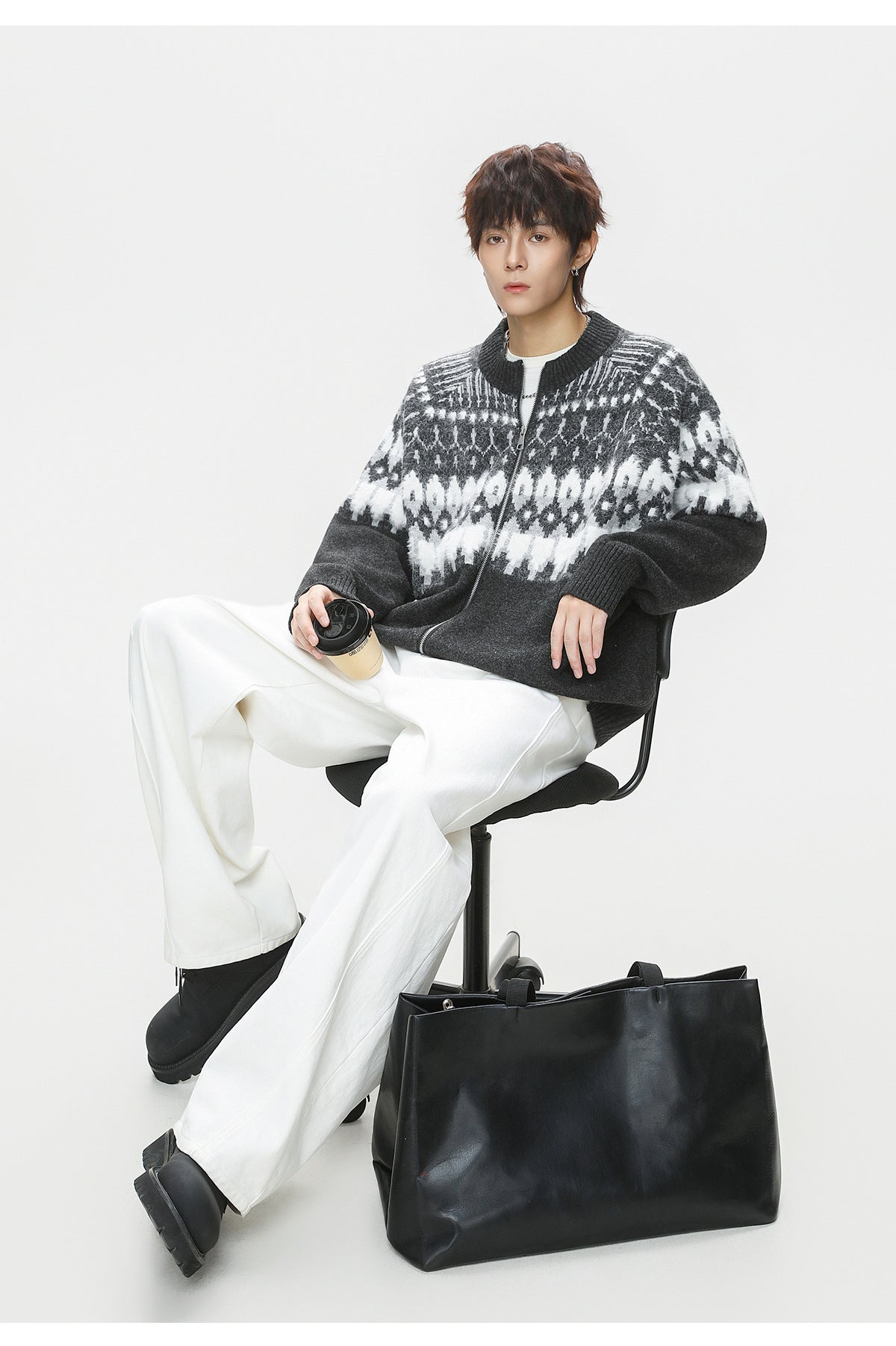 The Ember Row Stand Collar Cardigan