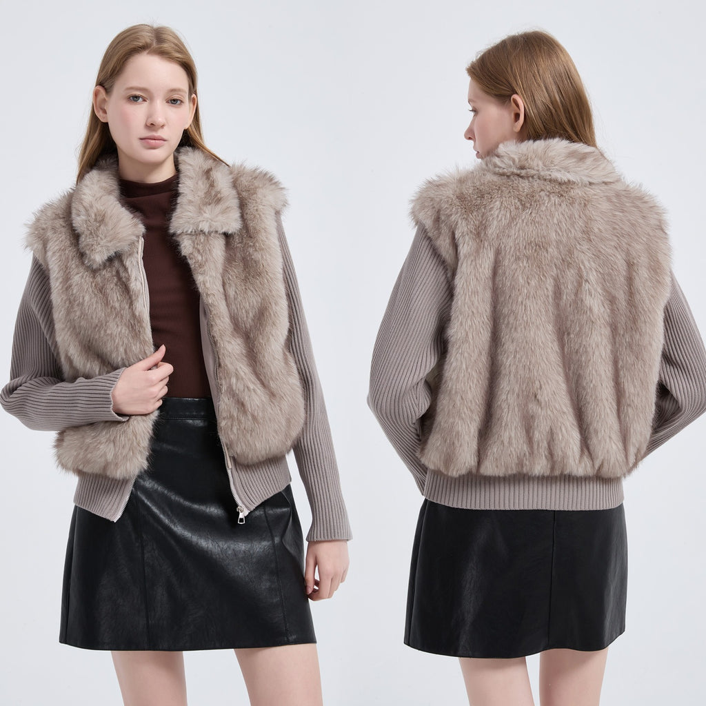 The Cloud Trim Faux Fur Cropped Jacket