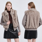 The Cloud Trim Faux Fur Cropped Jacket