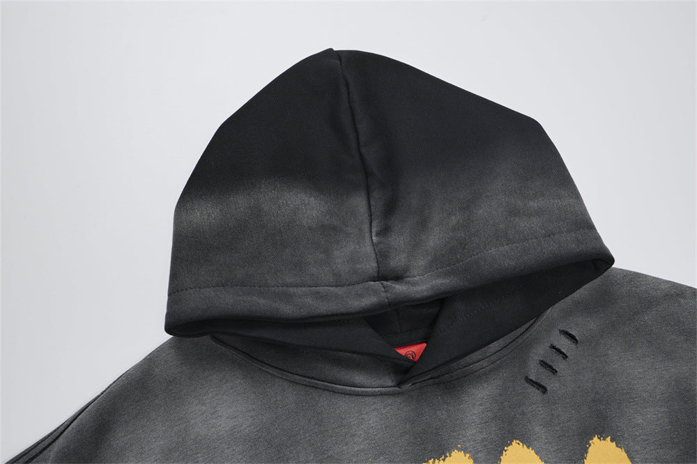 The Static Fade Spray Letter Hoodie
