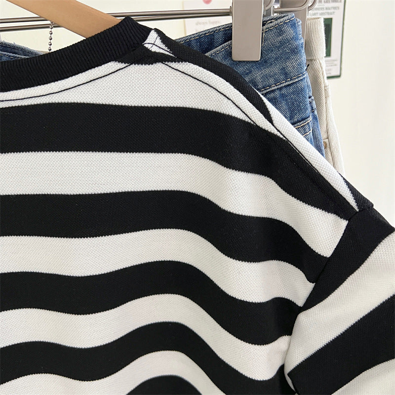 The Monochrome Line Striped Crewneck Sweatshirt